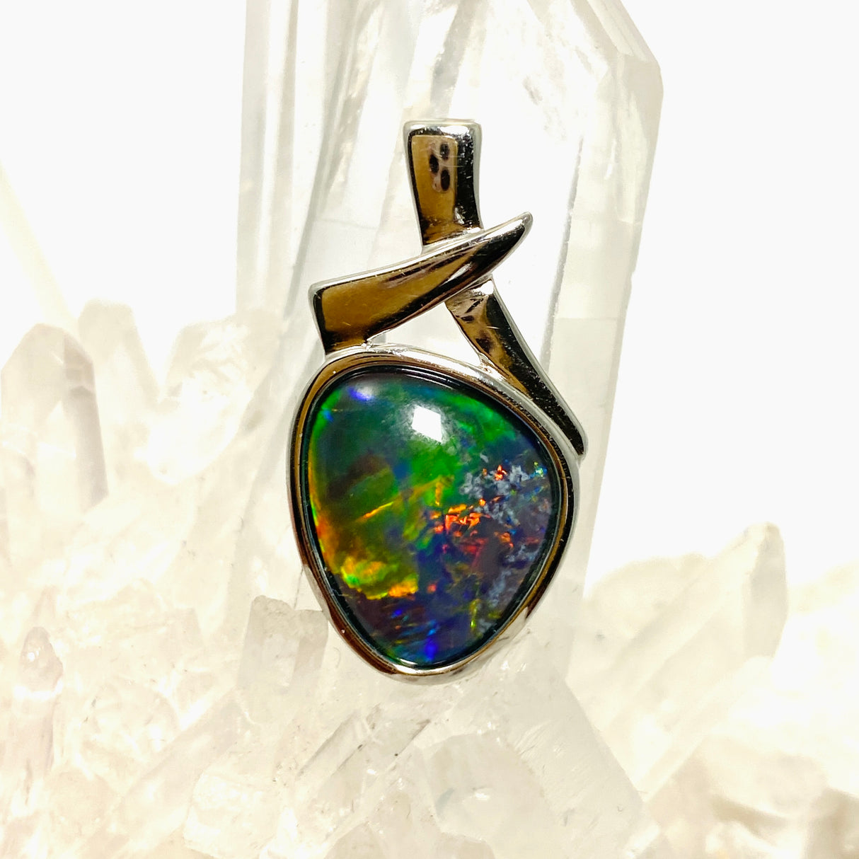 Opal Triplet (Australian) Freeform Cabochon Pendant in a Decorative Setting GPJ16