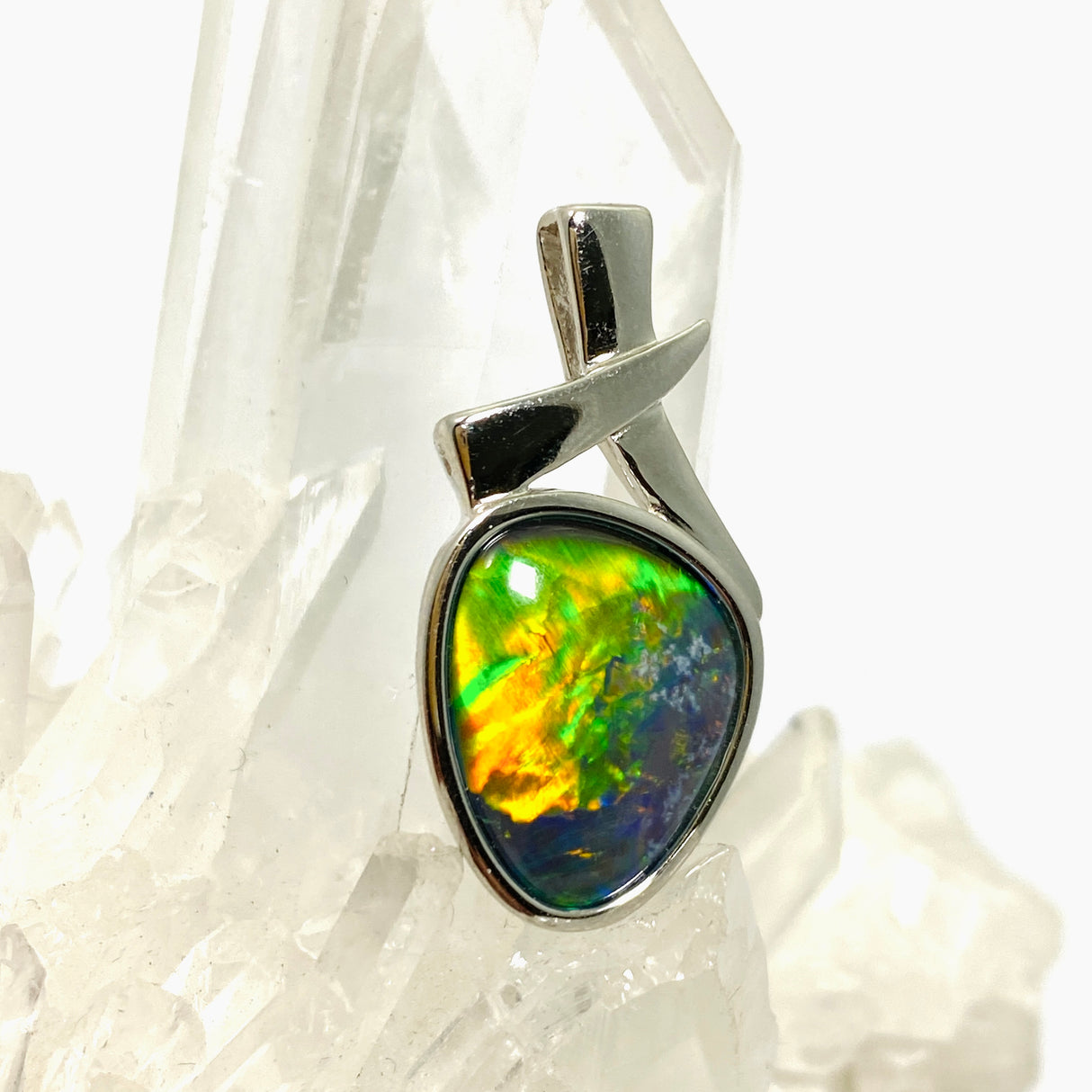 Opal Triplet (Australian) Freeform Cabochon Pendant in a Decorative Setting GPJ16