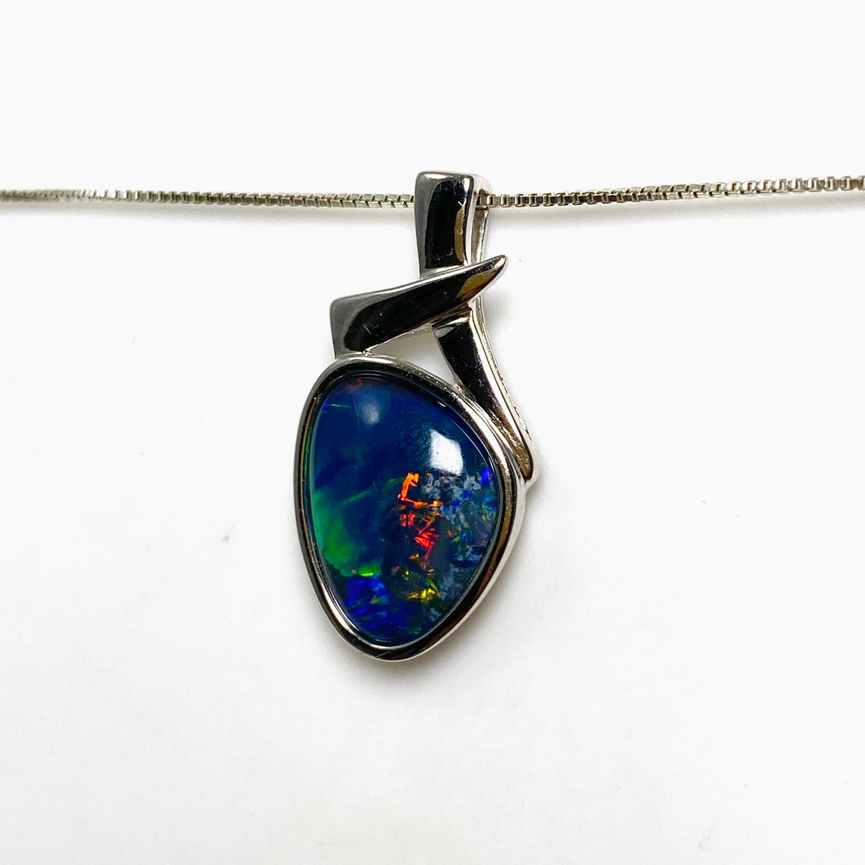 Opal Triplet (Australian) Freeform Cabochon Pendant in a Decorative Setting GPJ16