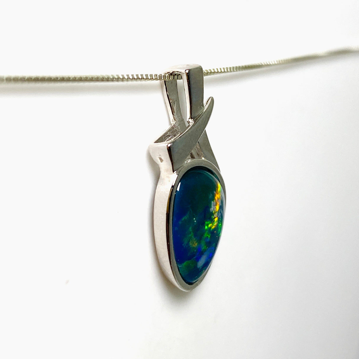 Opal Triplet (Australian) Freeform Cabochon Pendant in a Decorative Setting GPJ16
