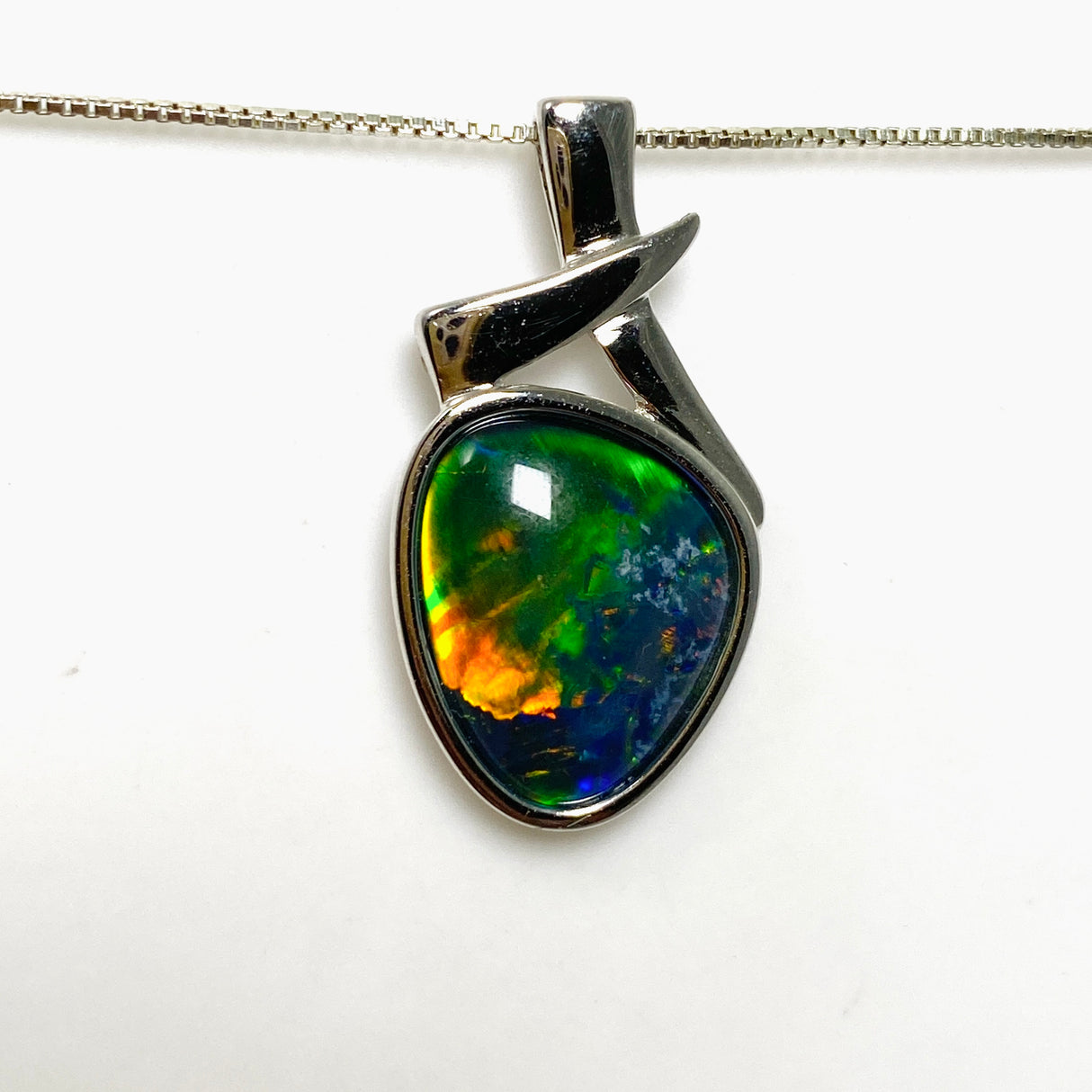 Opal Triplet (Australian) Freeform Cabochon Pendant in a Decorative Setting GPJ16