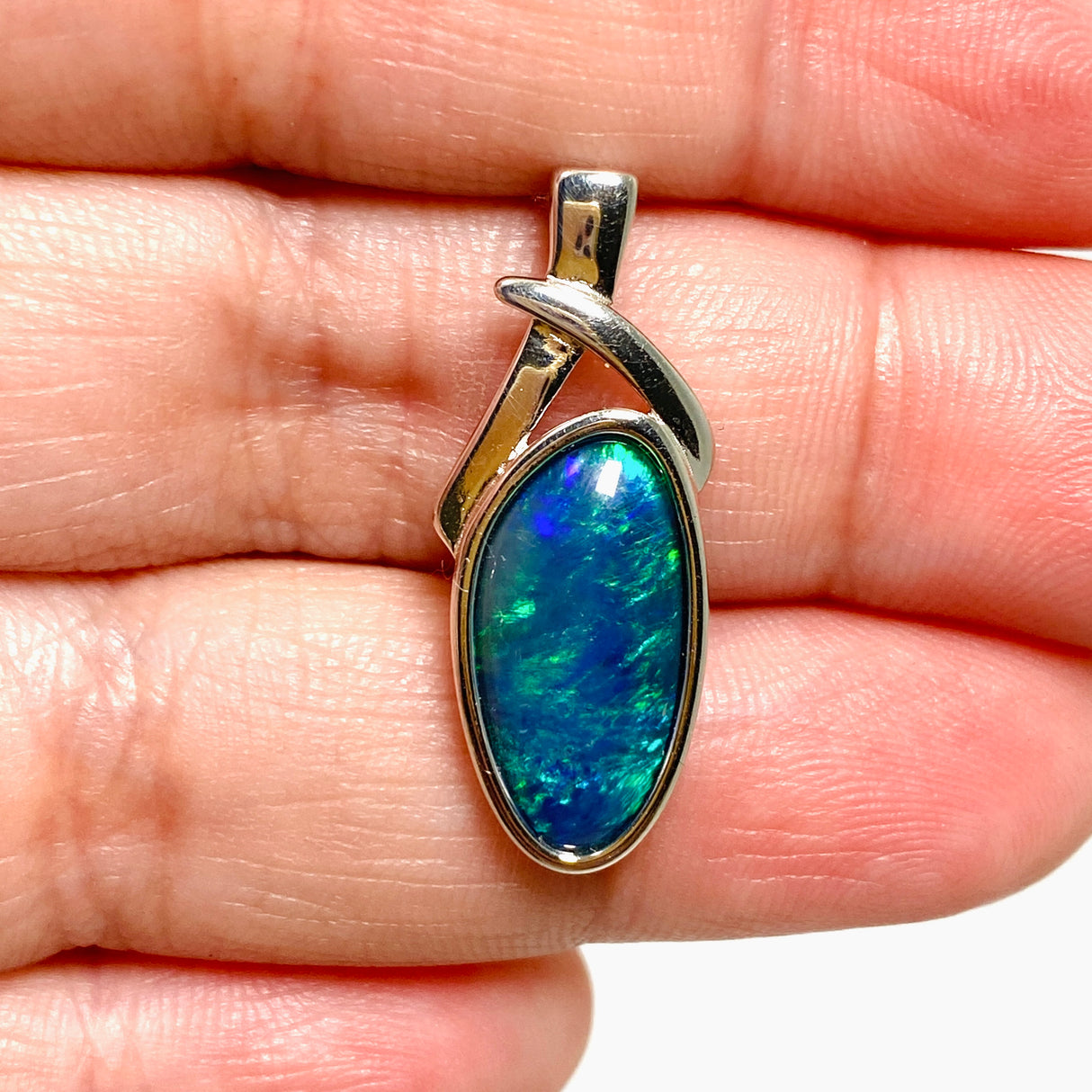 Opal Triplet (Australian) Freeform Cabochon Pendant in a Decorative Setting GPJ17