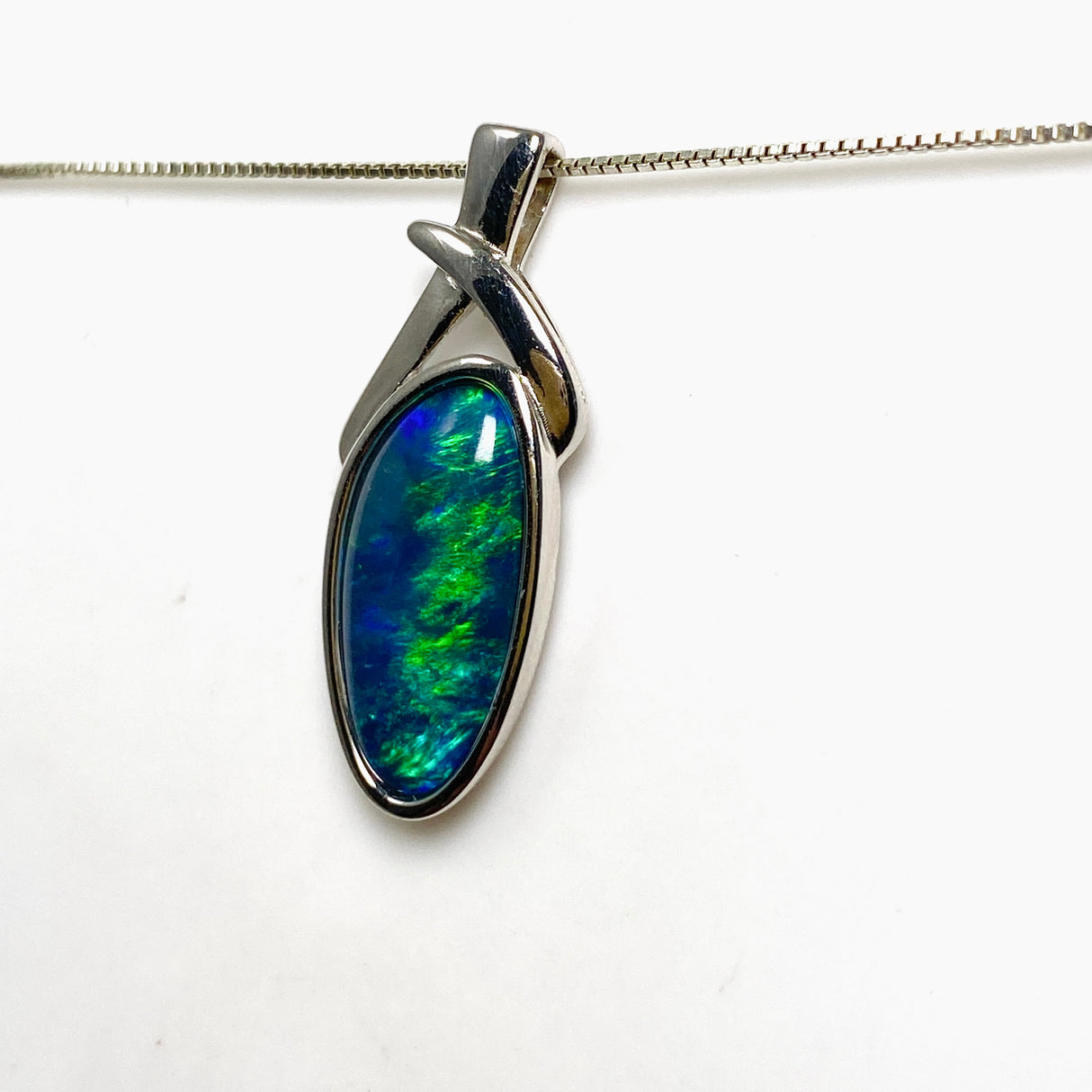 Opal Triplet (Australian) Freeform Cabochon Pendant in a Decorative Setting GPJ17