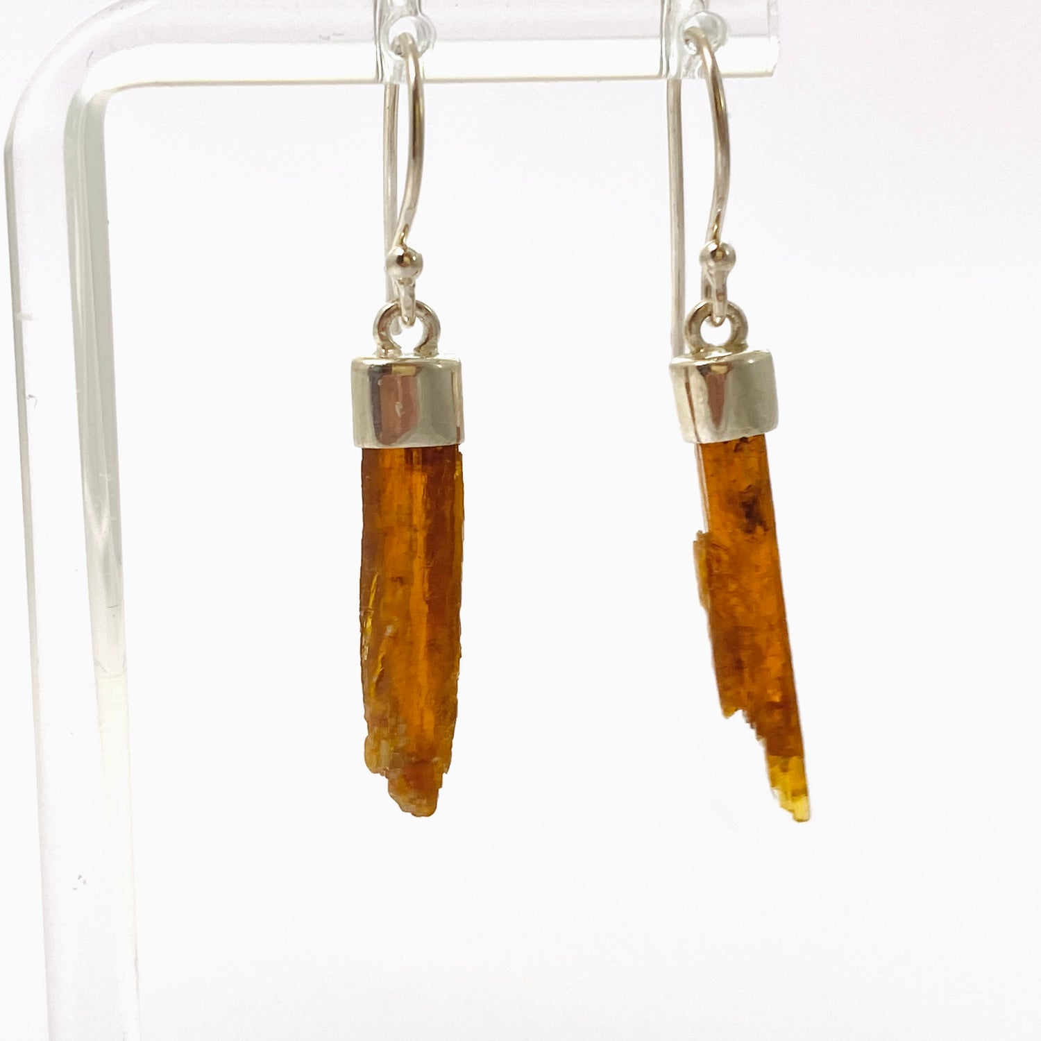 Orange Kyanite Raw Crystal Short Earrings KEGJ1528
