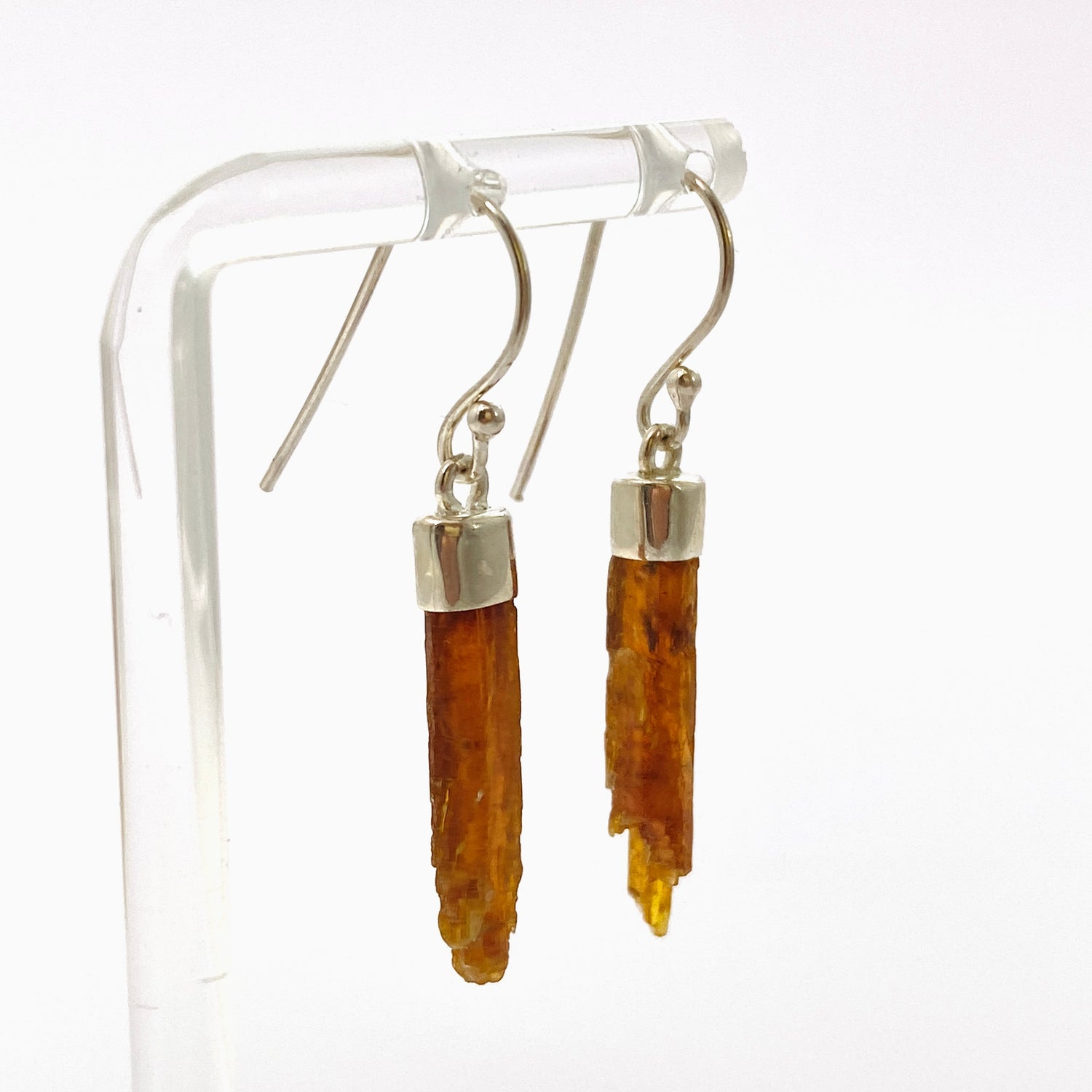 Orange Kyanite Raw Crystal Short Earrings KEGJ1528