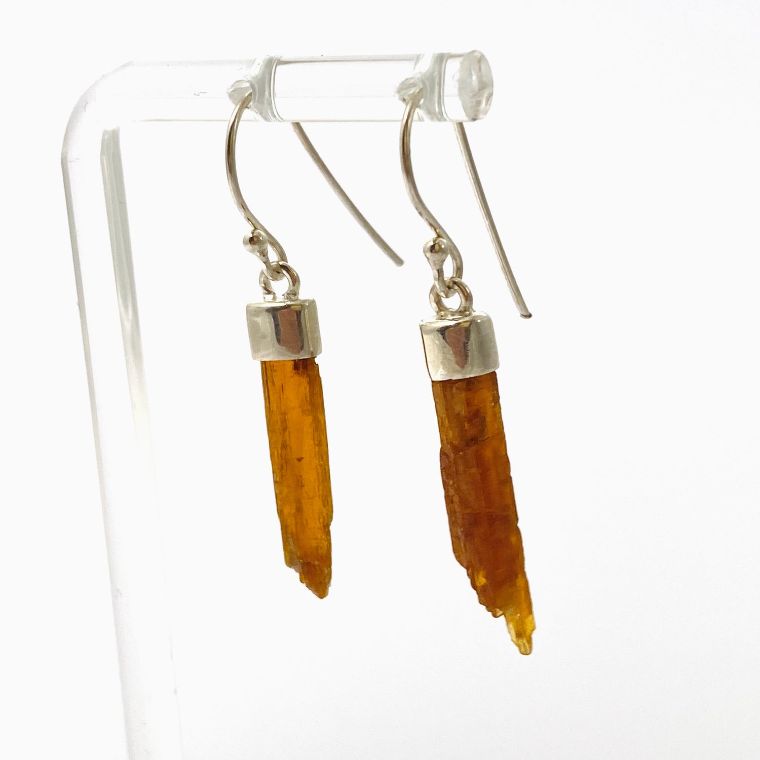 Orange Kyanite Raw Crystal Short Earrings KEGJ1528