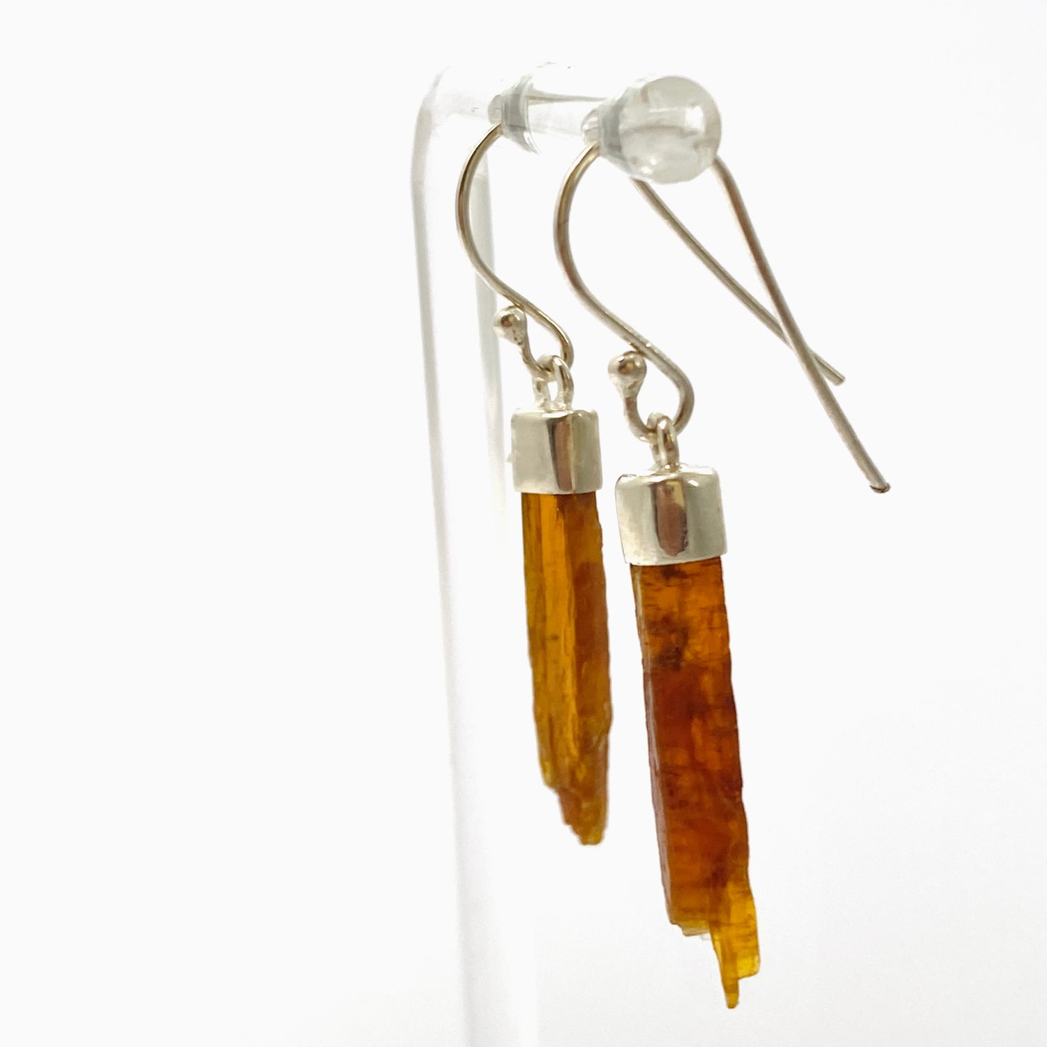 Orange Kyanite Raw Crystal Short Earrings KEGJ1528