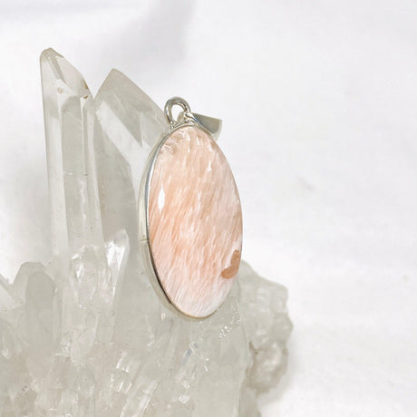 Peach Scolecite Oval Pendant KPGJ4517 - Nature's Magick
