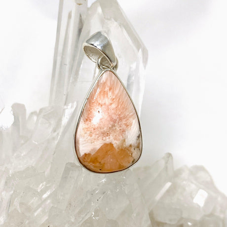 Peach Scolecite Teardrop Pendant KPGJ4518 - Nature's Magick