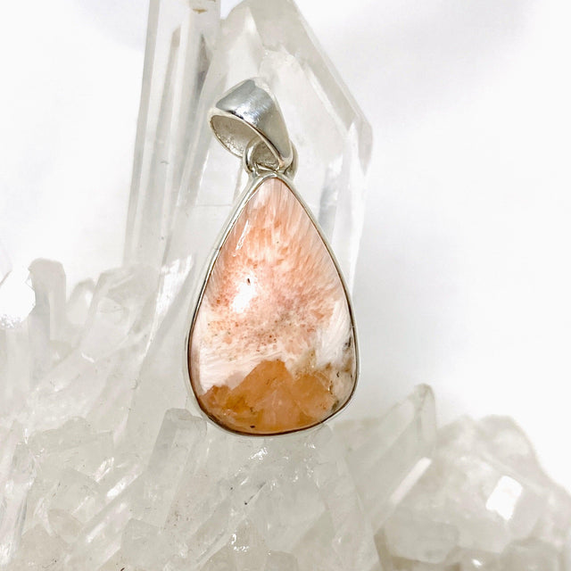 Peach Scolecite Teardrop Pendant KPGJ4518 - Nature's Magick
