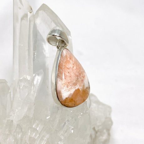 Peach Scolecite Teardrop Pendant KPGJ4518 - Nature's Magick
