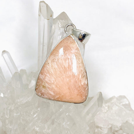 Peach Scolecite Triangle Pendant KPGJ4524 - Nature's Magick