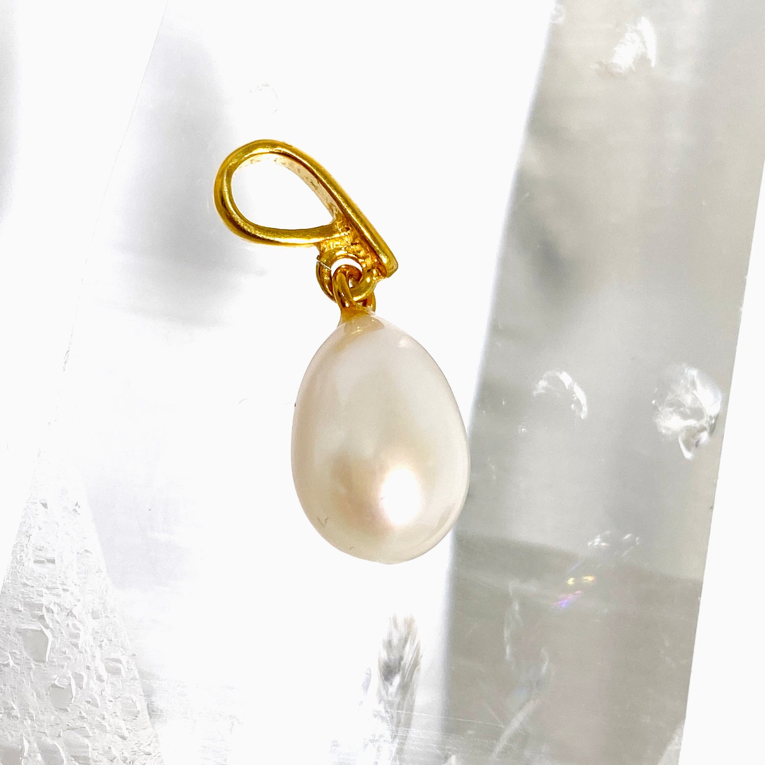 Pearl Gold Plated Drop Pendant PPGJ1220