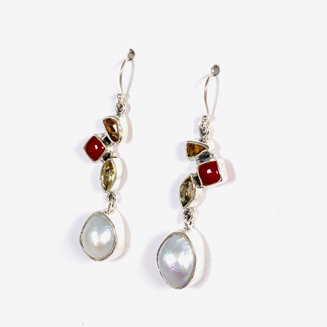 Pearl multi drop earrings E2529 - Nature's Magick