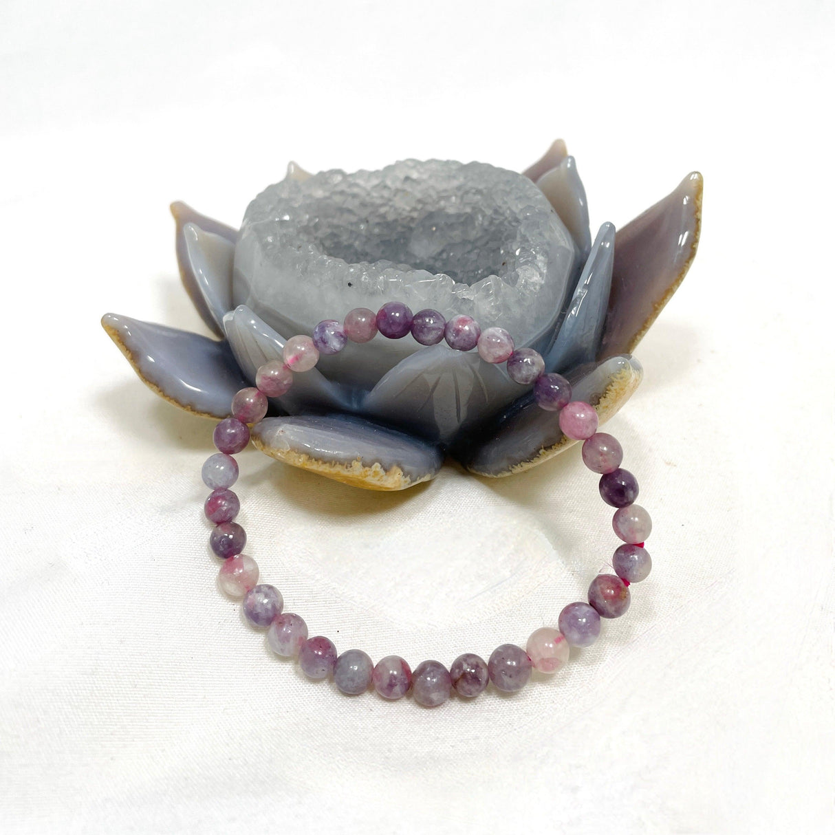 Pegmatite "Unicorn stone" Bracelet - Pink Tourmaline, Lepidolite and Quartz - Nature's Magick