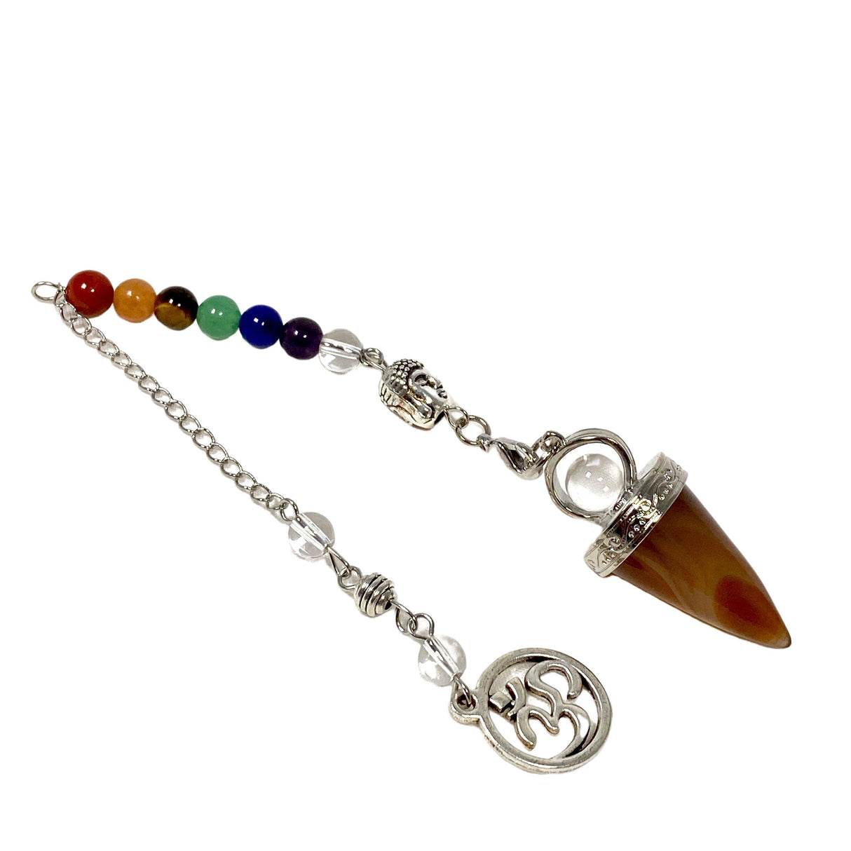 Pendulum- Gemstone drop with chakra beads PD7 - Nature's Magick