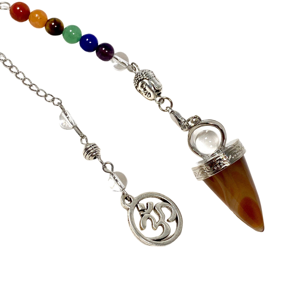 Pendulum- Gemstone drop with chakra beads PD7 - Nature's Magick