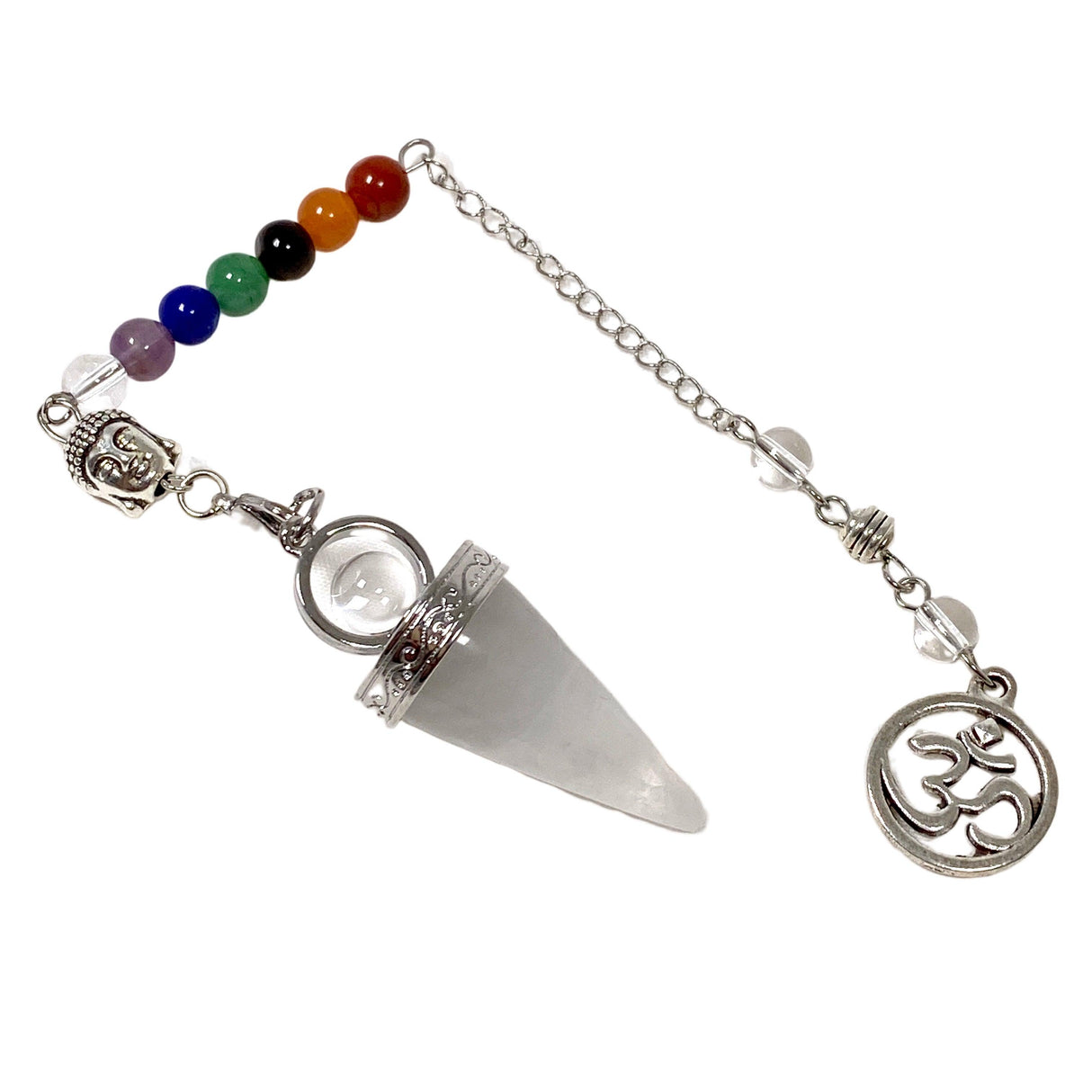 Pendulum- Gemstone drop with chakra beads PD7 - Nature's Magick