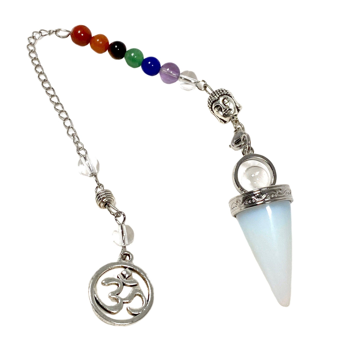 Pendulum- Gemstone drop with chakra beads PD7 - Nature's Magick
