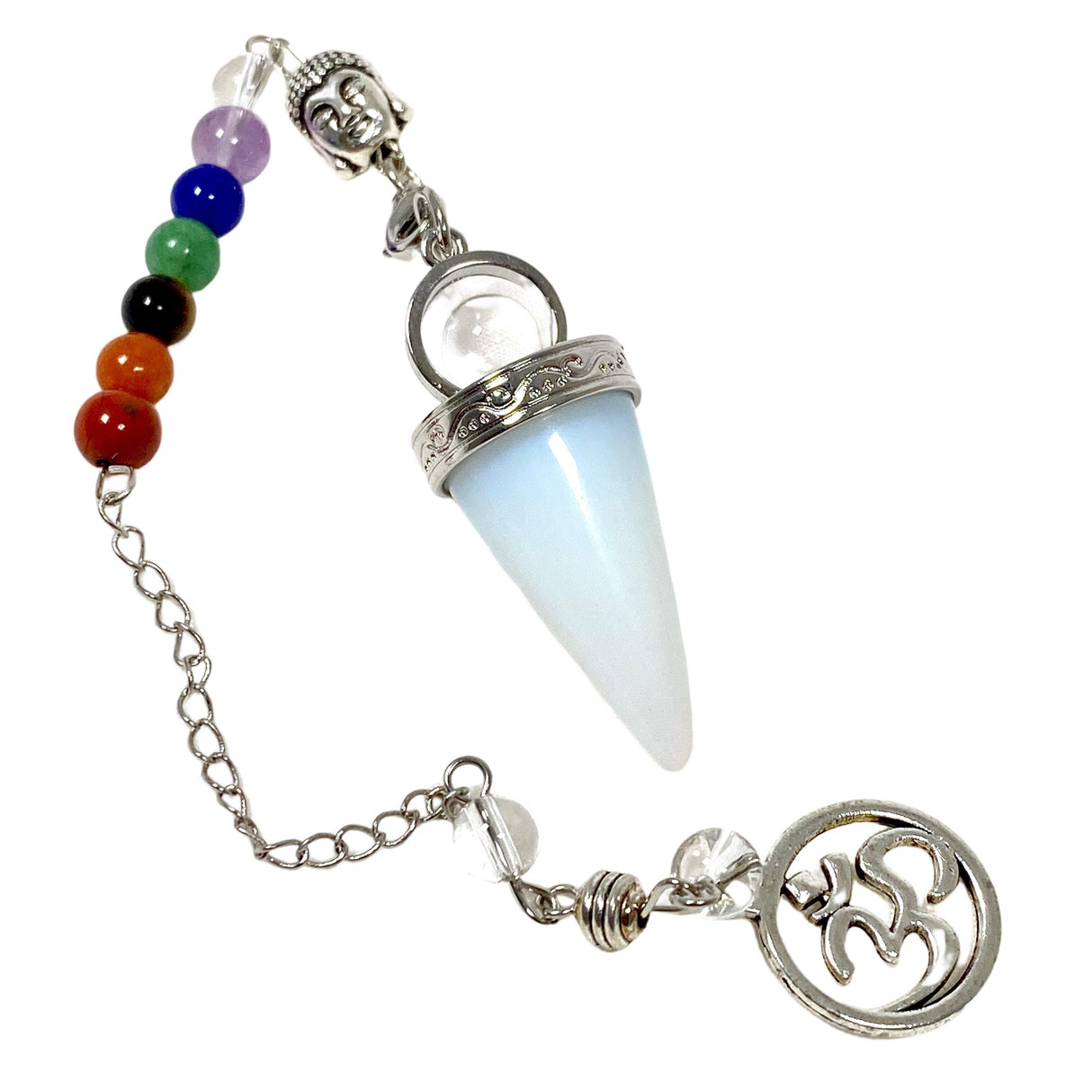 Pendulum- Gemstone drop with chakra beads PD7 - Nature's Magick