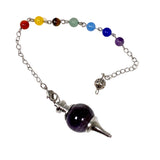 Pendulum- Gemstone round with chakra beads PD6 - Nature's Magick