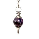 Pendulum- Gemstone round with chakra beads PD6 - Nature's Magick