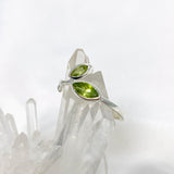 Peridot Faceted Marquise Multistone Leaf Ring R3735 - Nature's Magick