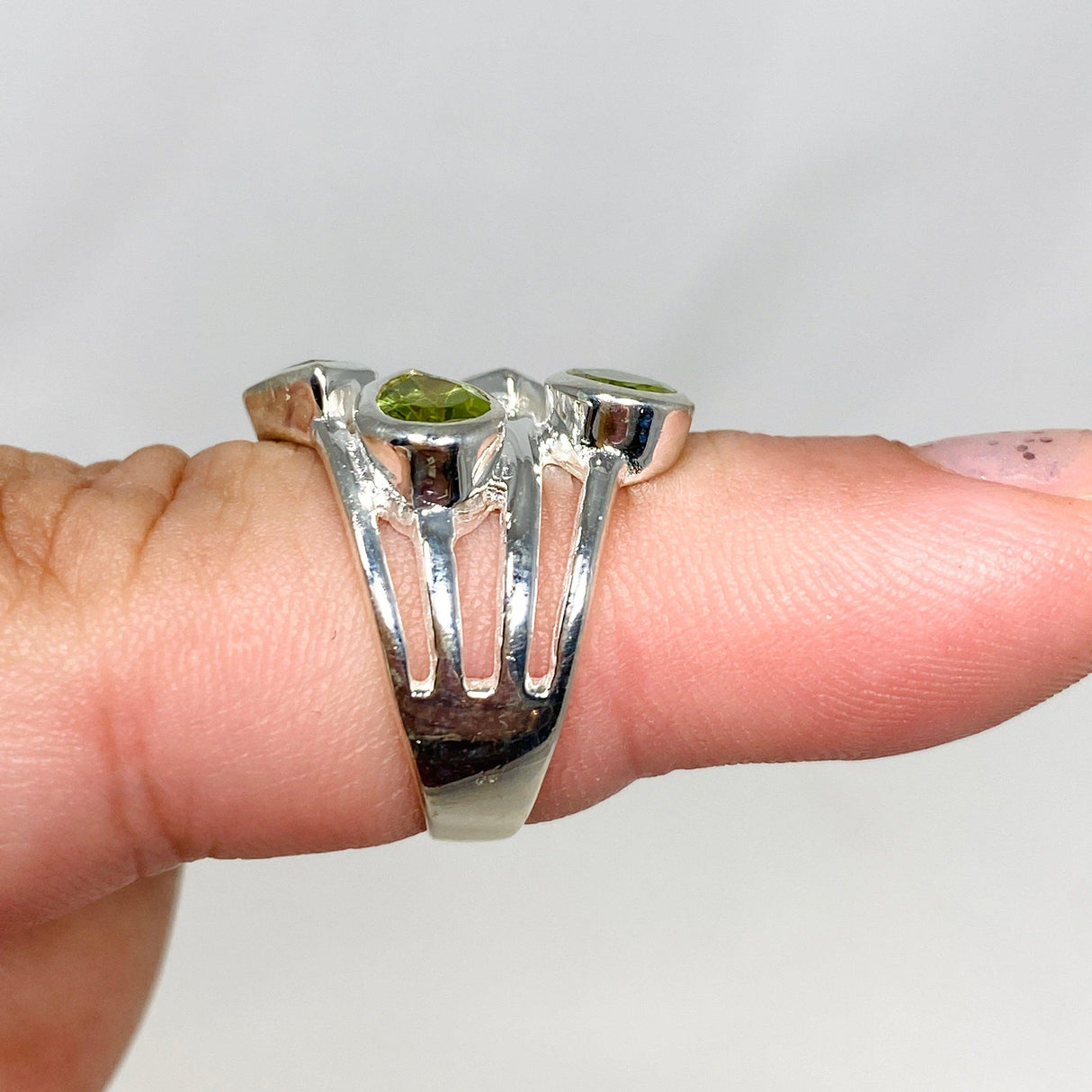 Peridot Multi-stone Faceted Teardrop Ring R3815 - Nature's Magick