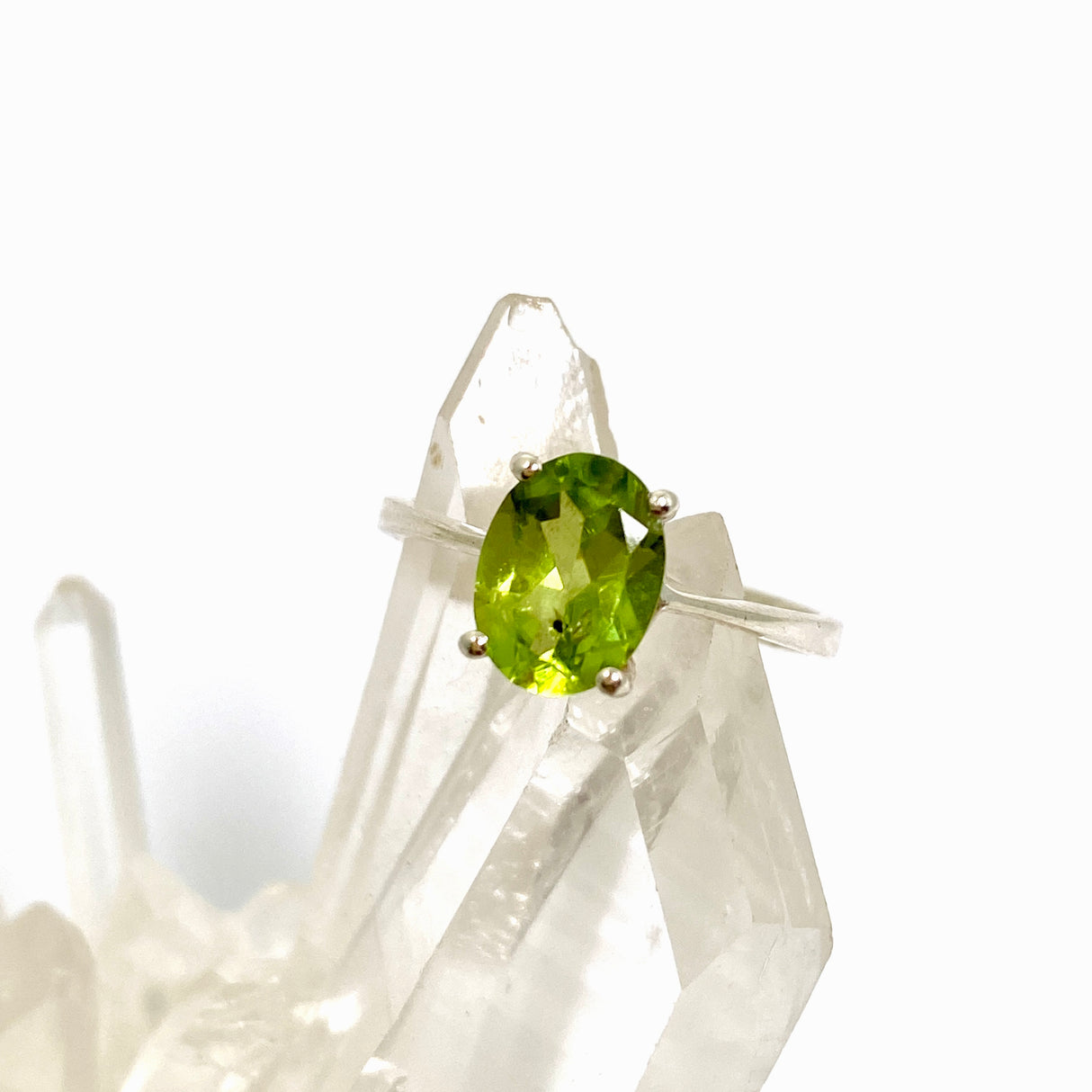 Peridot Oval Faceted Ring Size 5.5 PRGJ631