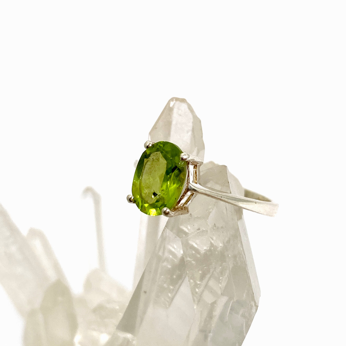 Peridot Oval Faceted Ring Size 5.5 PRGJ631