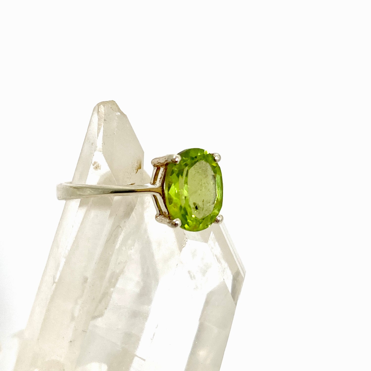 Peridot Oval Faceted Ring Size 5.5 PRGJ631