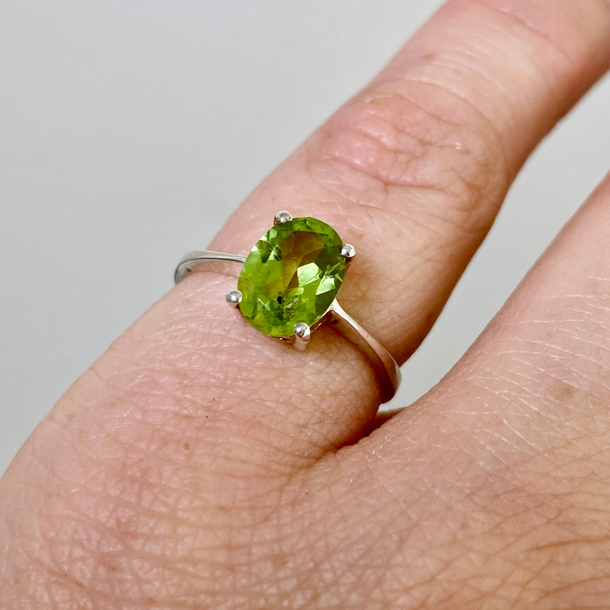Peridot Oval Faceted Ring Size 5.5 PRGJ631