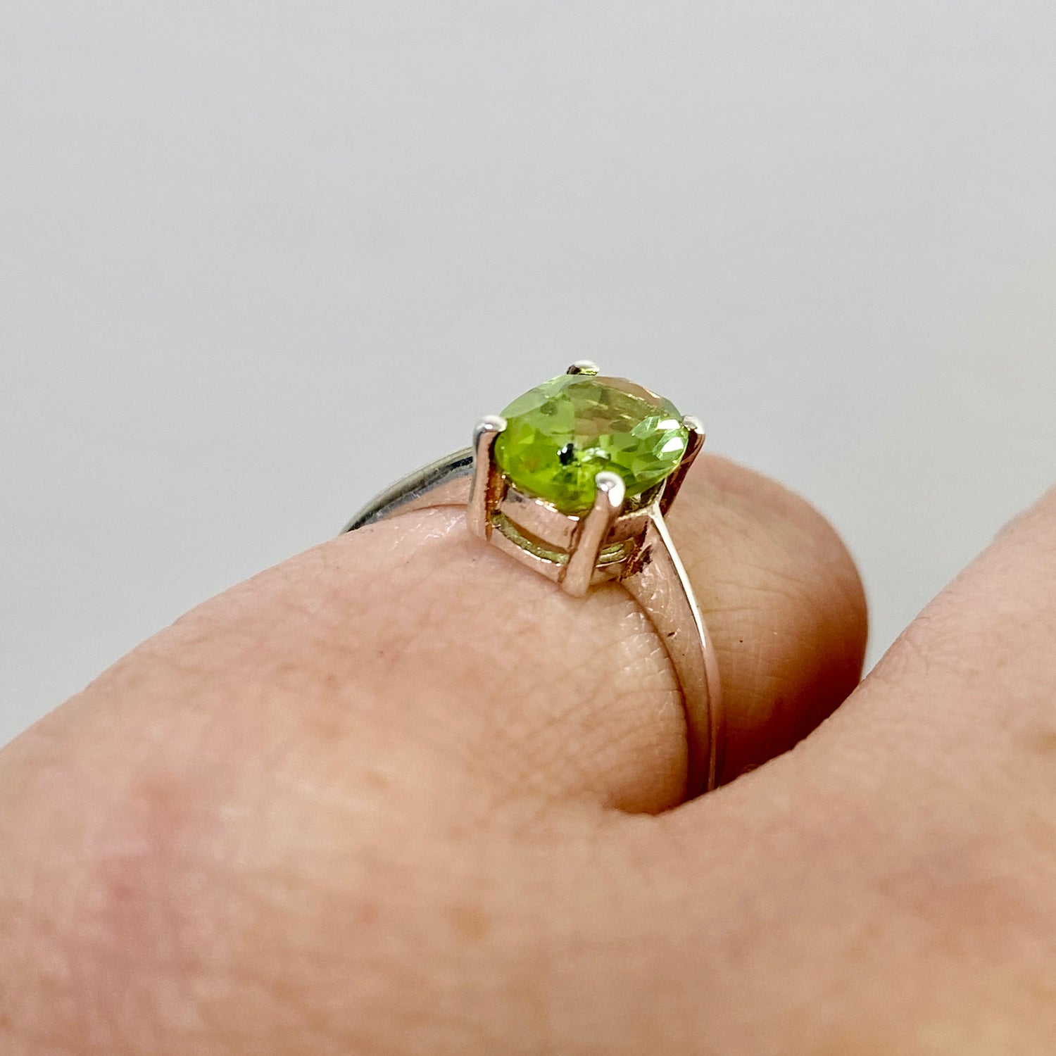 Peridot Oval Faceted Ring Size 5.5 PRGJ631
