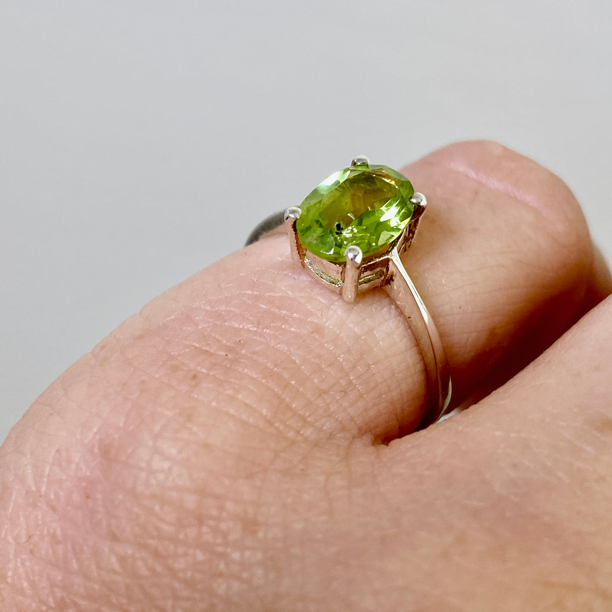 Peridot Oval Faceted Ring Size 5.5 PRGJ631