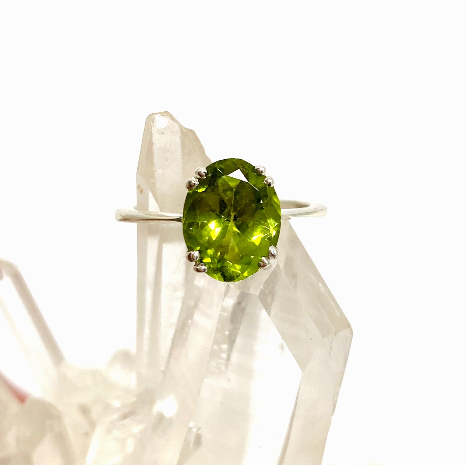 Peridot Oval Faceted Ring Size 5.5 PRGJ842