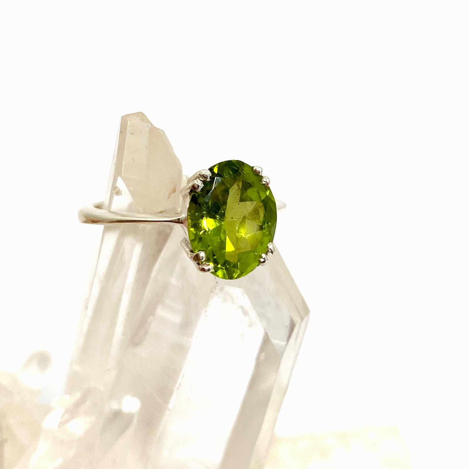 Peridot Oval Faceted Ring Size 5.5 PRGJ842