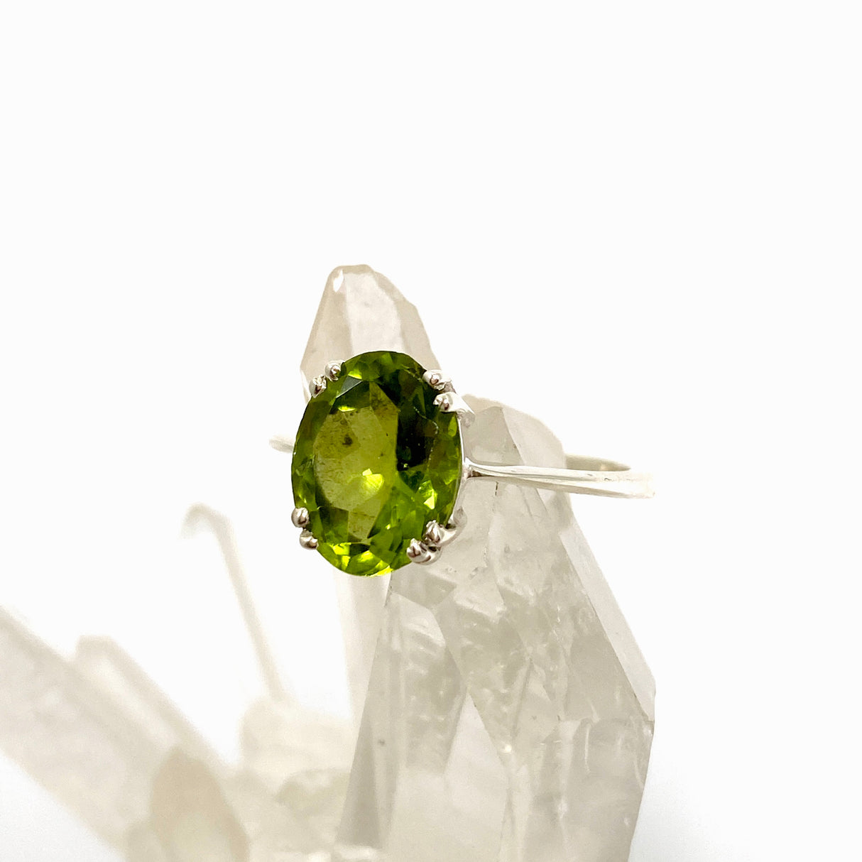 Peridot Oval Faceted Ring Size 5.5 PRGJ842