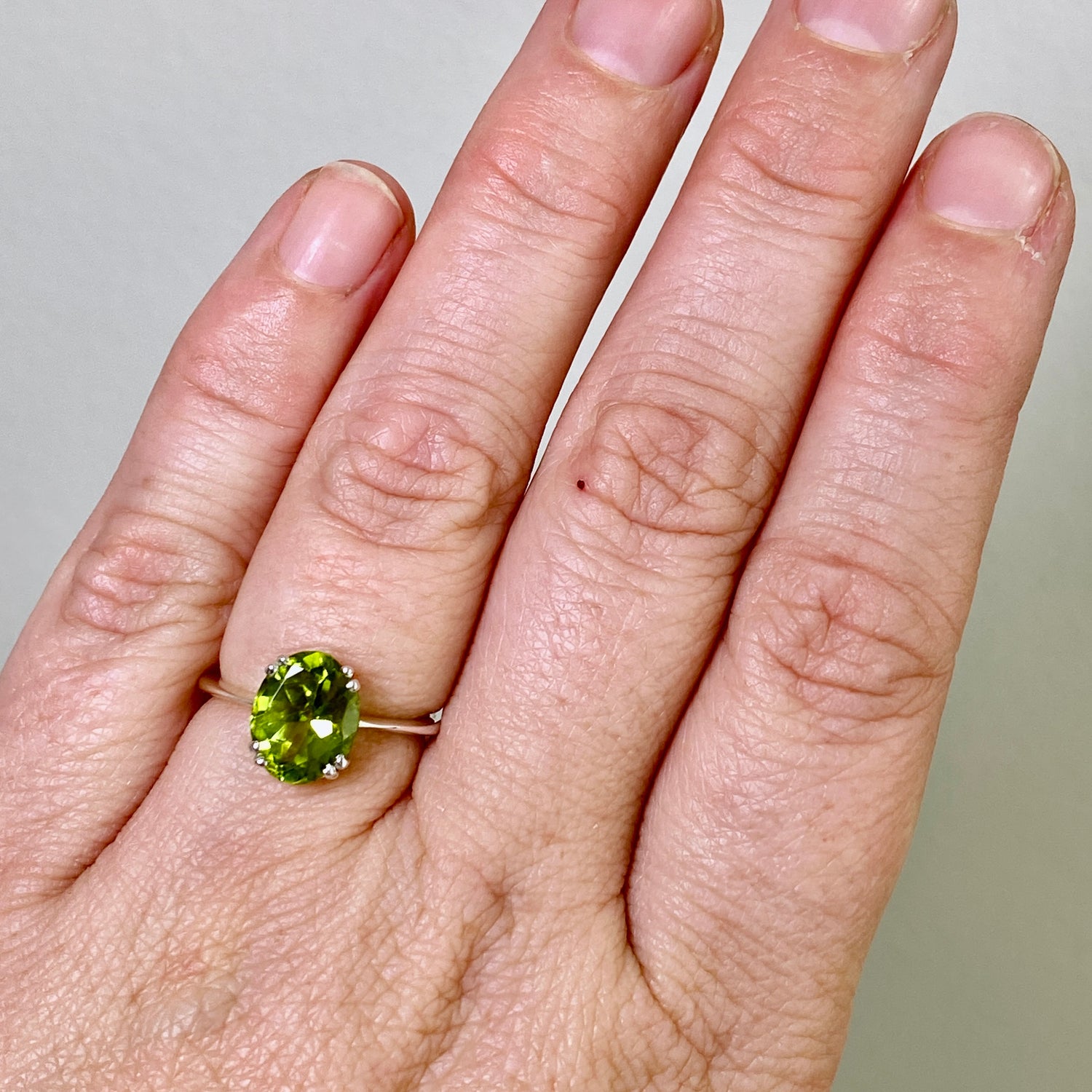 Peridot Oval Faceted Ring Size 5.5 PRGJ842