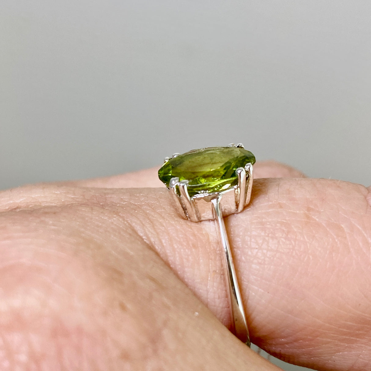 Peridot Oval Faceted Ring Size 5.5 PRGJ842