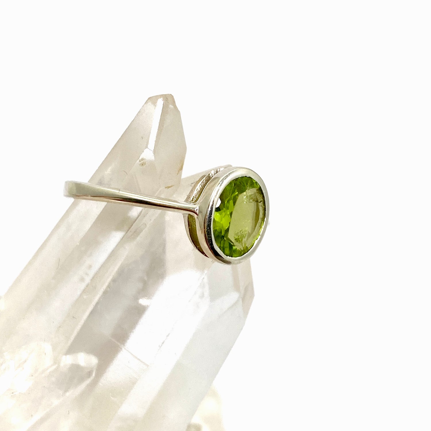 Peridot Oval Faceted Ring Size 8.5 PRGJ841