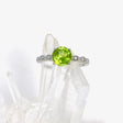 Peridot round faceted ring with CZ HRGJ-46 - Nature's Magick