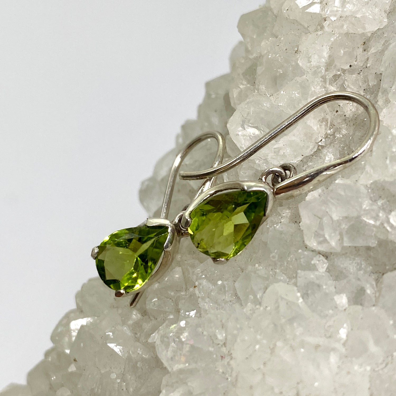 Peridot Teardrop Faceted Earrings PEG302