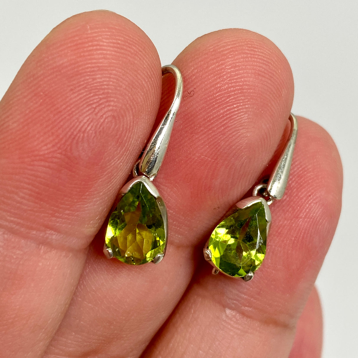 Peridot Teardrop Faceted Earrings PEG302
