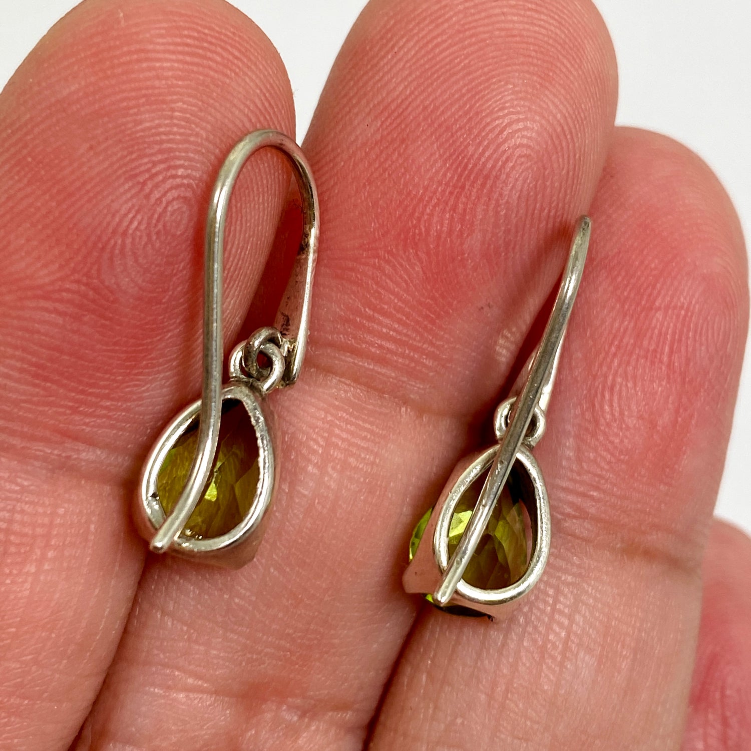 Peridot Teardrop Faceted Earrings PEG302
