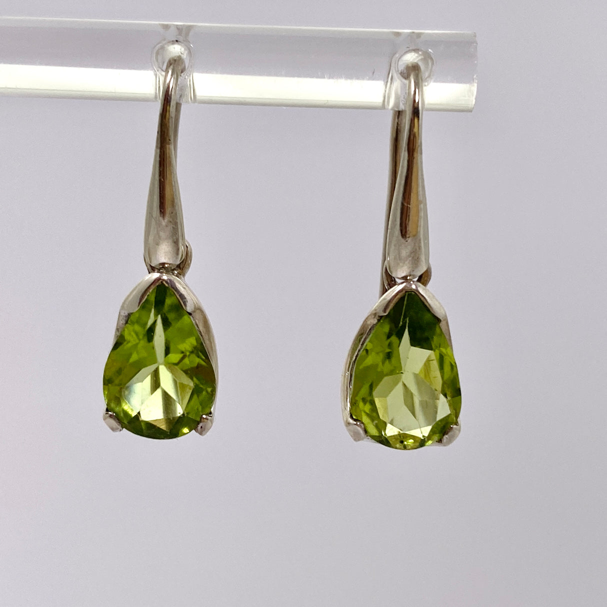 Peridot Teardrop Faceted Earrings PEG302