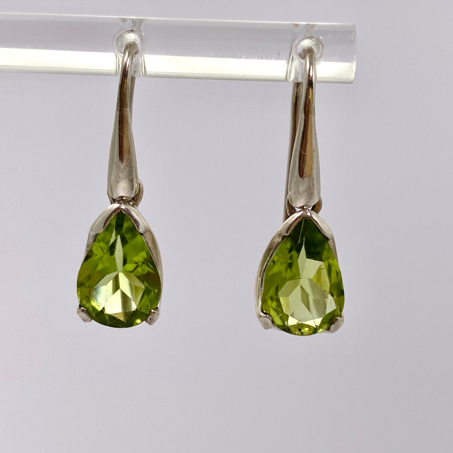 Peridot Teardrop Faceted Earrings PEG302