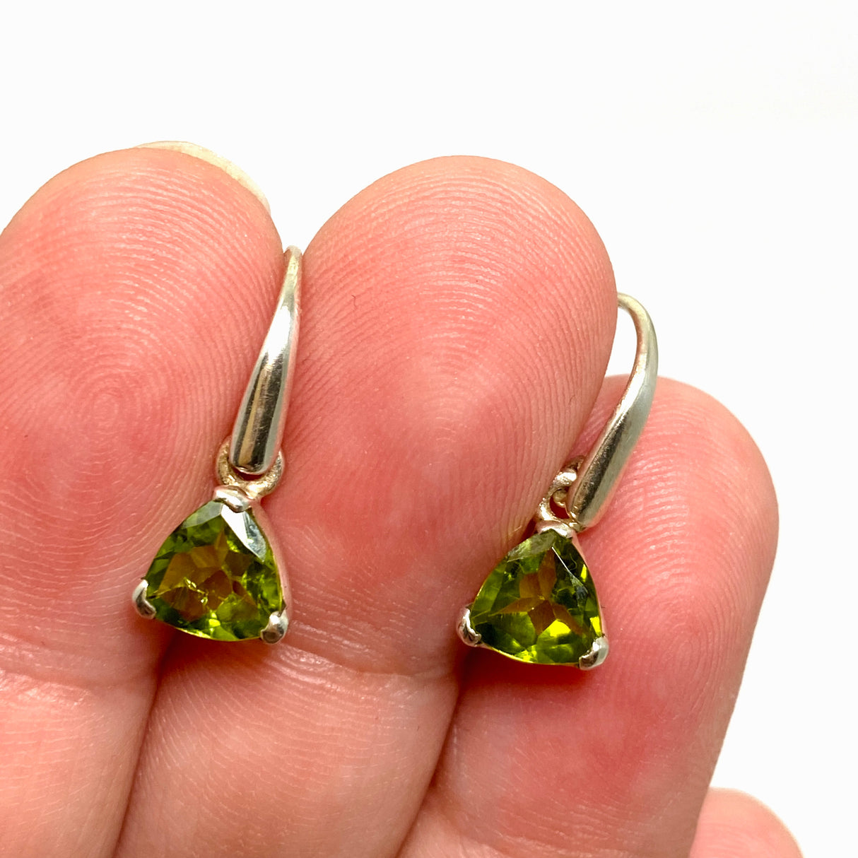 Peridot Trillion Faceted Earrings PEGJ188