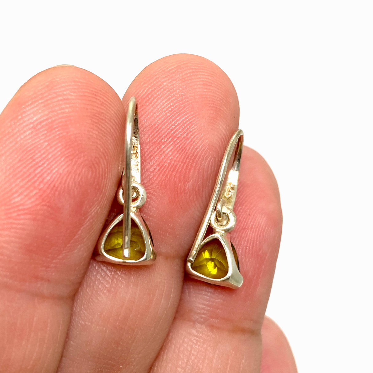 Peridot Trillion Faceted Earrings PEGJ188