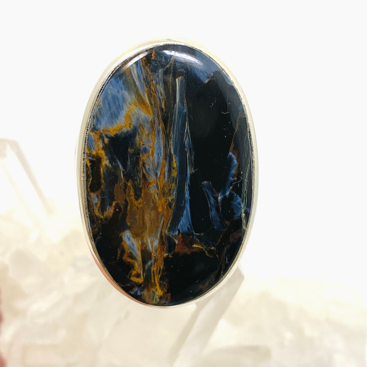 Pietersite Oval Cabochon Ring Size 8.5 PRGJ671