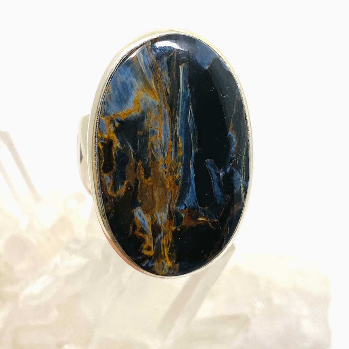 Pietersite Oval Cabochon Ring Size 8.5 PRGJ671